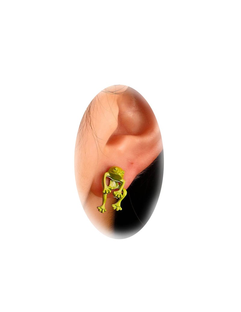 Frodete Green Frog Earrings for Women Vintage Frogs Shaped Stud Earrings Funny Cute 3D Earrings Animal Earrings Jewelry Gifts - Image 1
